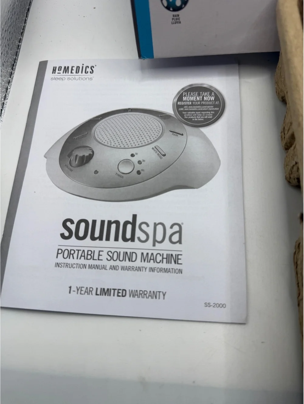 HoMedics SoundSpa Portable Sound Machine with AC Adapter and Manual